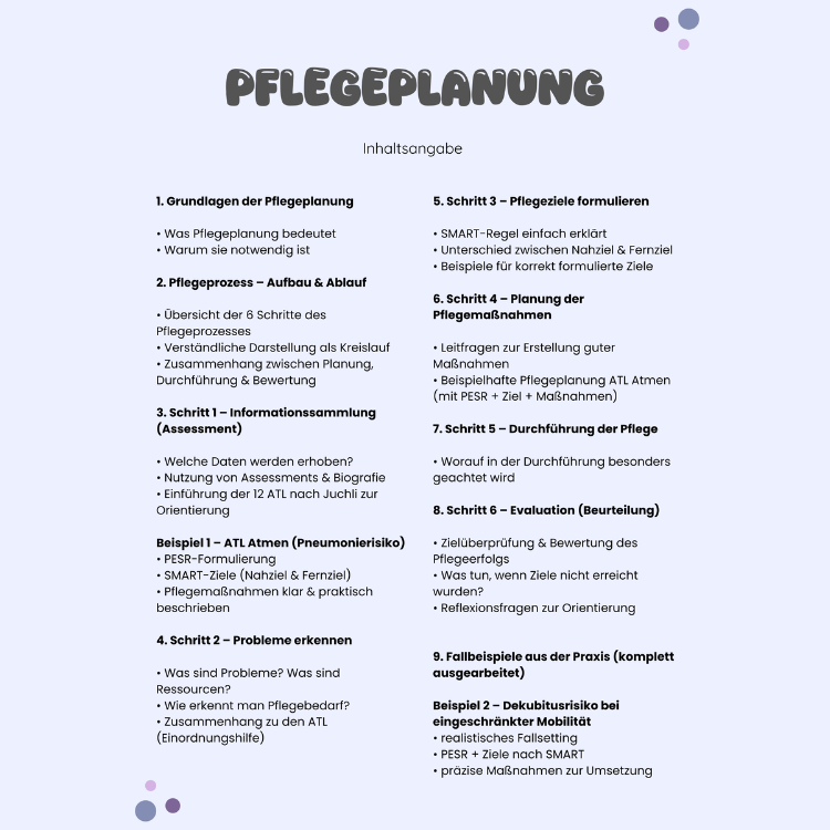 Pflegeplanung nach ATL