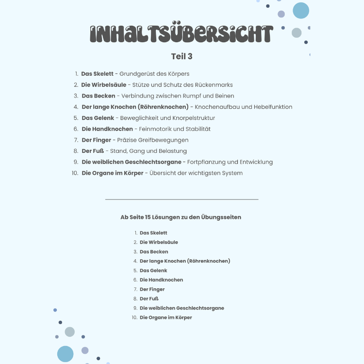 Anatomie zum Beschriften- Teil 3