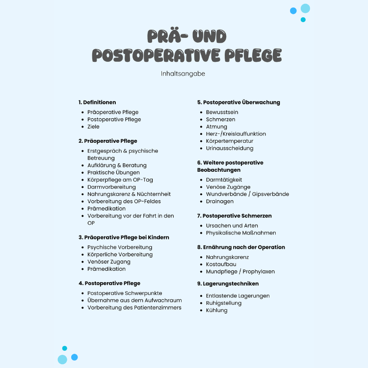 Prä- und Postoperative Pflege